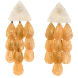 Like New~ Rachel Comey Acrylic Luma Chandelier Earrings - Cream and Orange